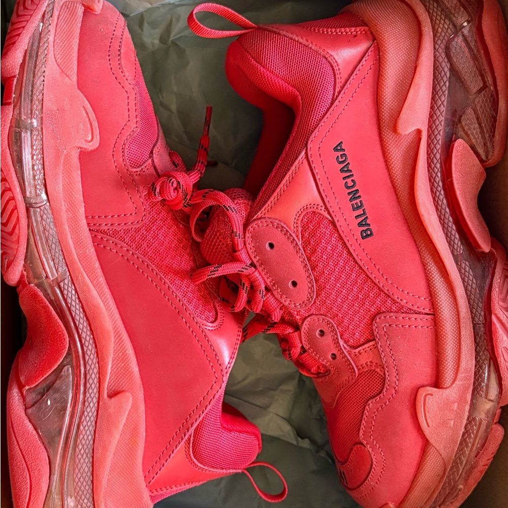 Balenciaga Vibrant Red Athletic Shoes